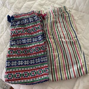 2 pair flannel pajama bottoms
